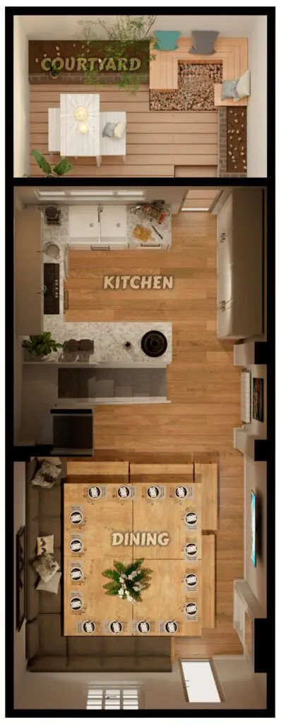 A Lower level ground plan named scaled